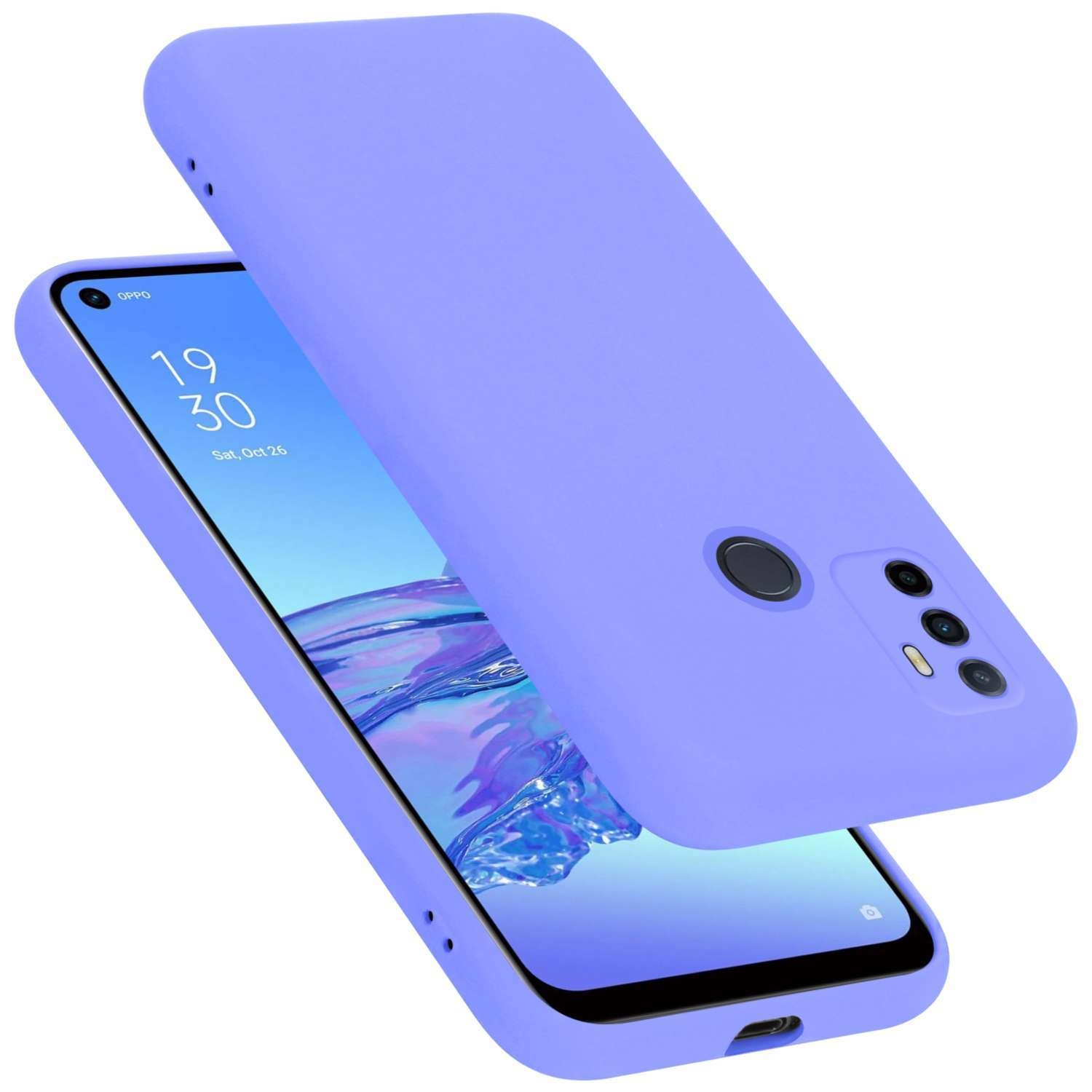 CADORABO Hülle LIQUID Liquid Silicone LILA Style, im Backcover, A53, Case Oppo, HELL