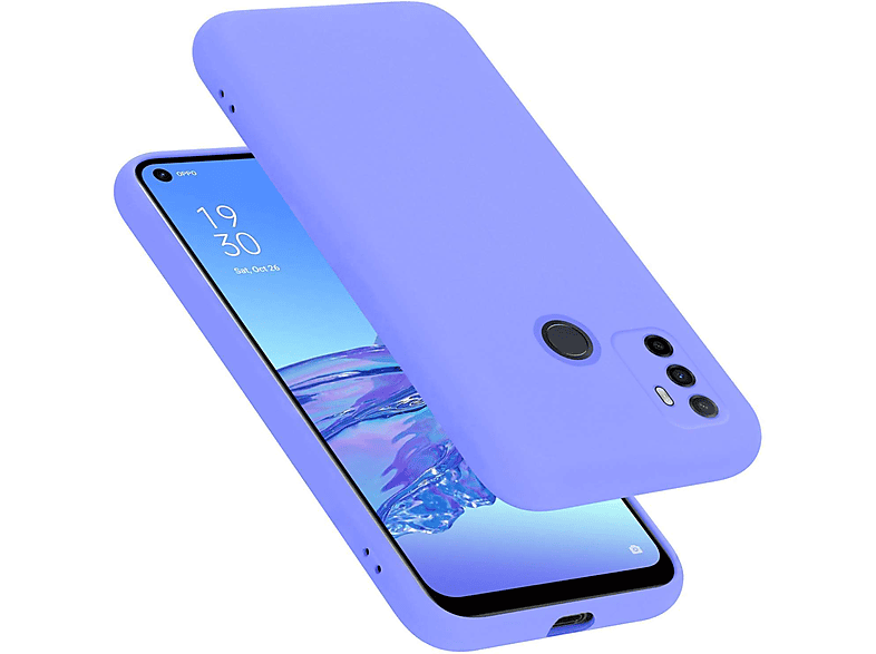 CADORABO Hülle im Liquid Silicone Case Style, Backcover, Oppo, A53, LIQUID HELL LILA