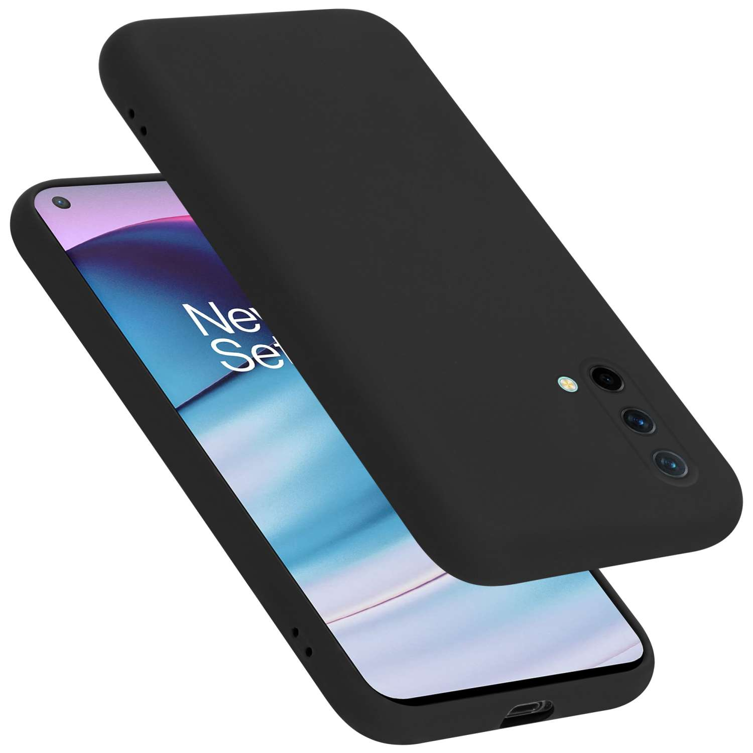 CADORABO Hülle 5G, im SCHWARZ Silicone Case CE OnePlus, Liquid LIQUID Backcover, Style, Nord