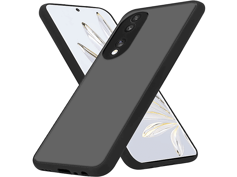 Custodia Cadorabo Per Huawei P30: Cover Bicolore In TPU E Retro In Vetro Temperato, Blu E Nero, Protezione Antigraffio