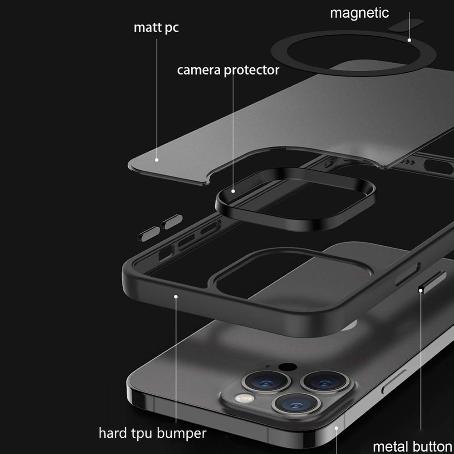 Custodia rigida sottile argento opaco per iPhone SE (2020) - UltraSoft