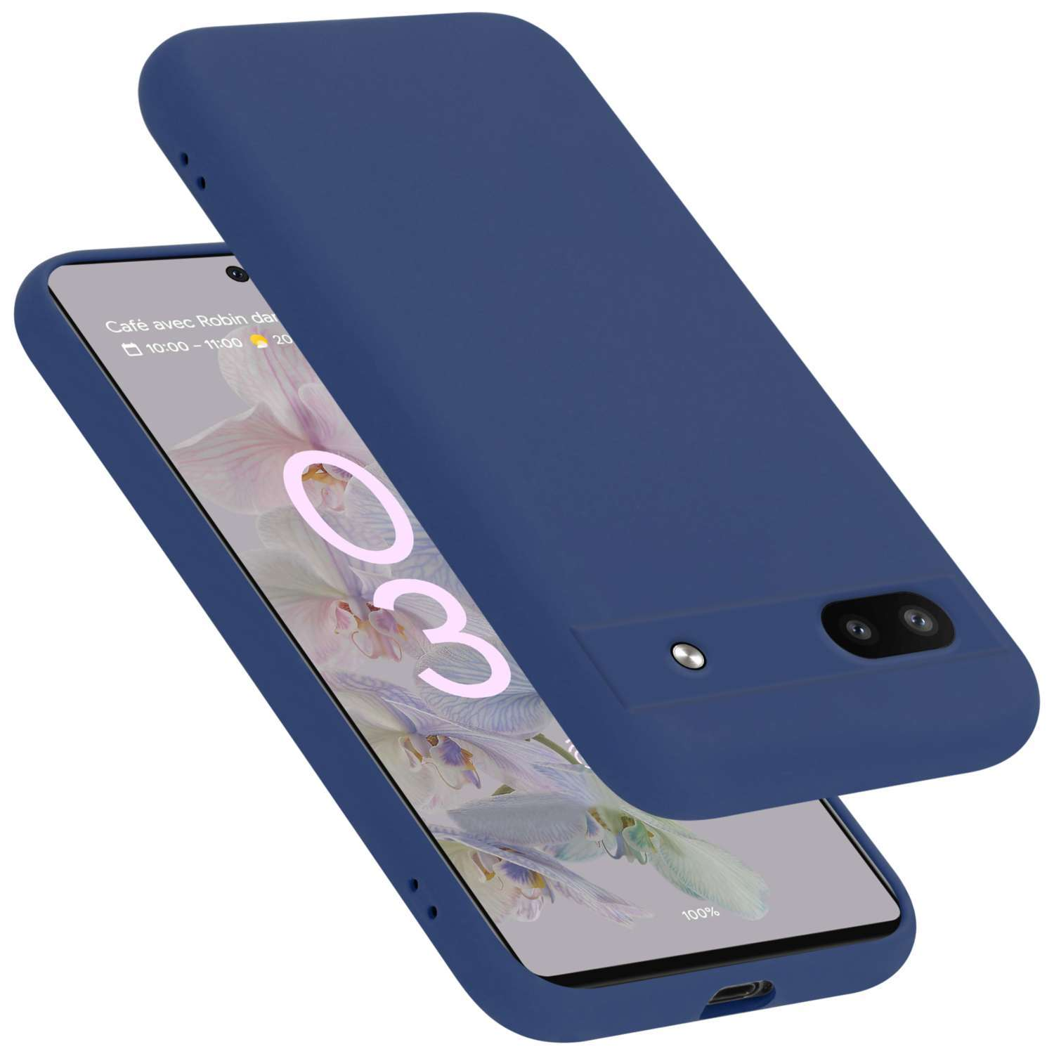 CADORABO Hülle BLAU Google, Silicone Liquid PIXEL Style, Backcover, im 6A, LIQUID Case