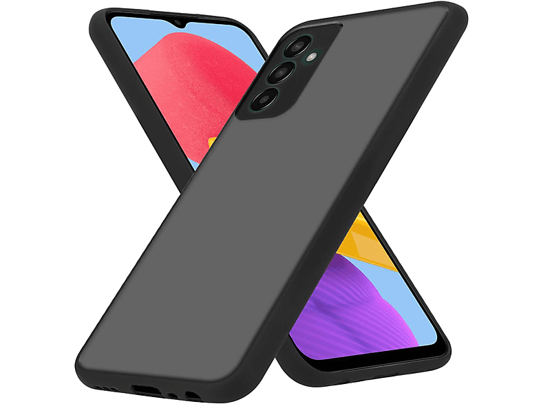 Hybrid mit Samsung, matter 4G, CADORABO TPU Kunststoff und Schwarz Schutzhülle Matt Backcover, Innenseite Silikon Galaxy M13 Hülle Rückseite,