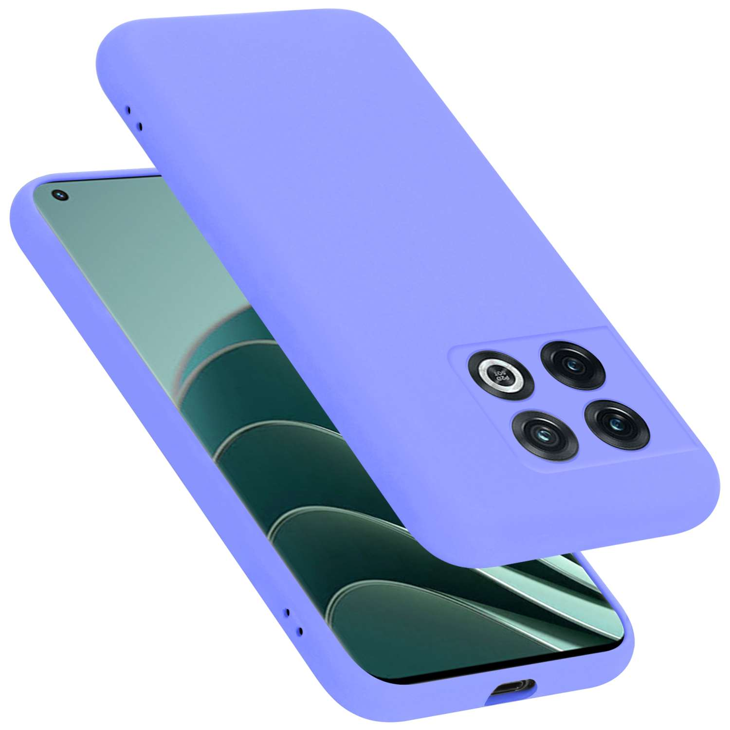 CADORABO Hülle Liquid OnePlus, LIQUID im Style, Backcover, 5G, Case PRO 10 LILA Silicone HELL