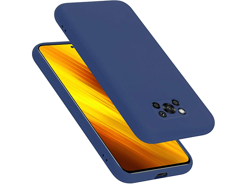 CADORABO Hülle im Liquid Silicone Case Style, Backcover, Xiaomi, POCO X3 NFC, LIQUID BLAU