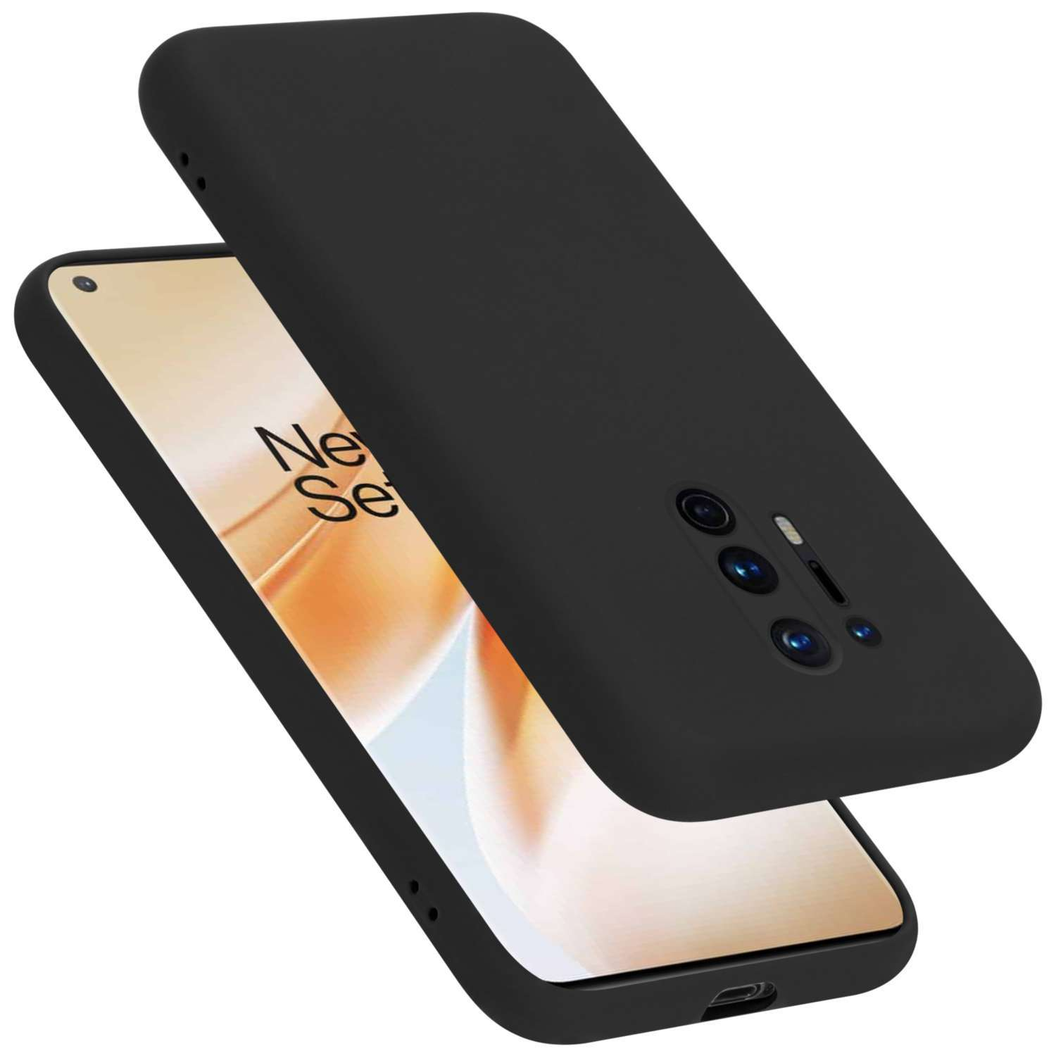 CADORABO Hülle im Liquid Silicone 8 LIQUID Style, PRO, OnePlus, SCHWARZ Backcover, Case