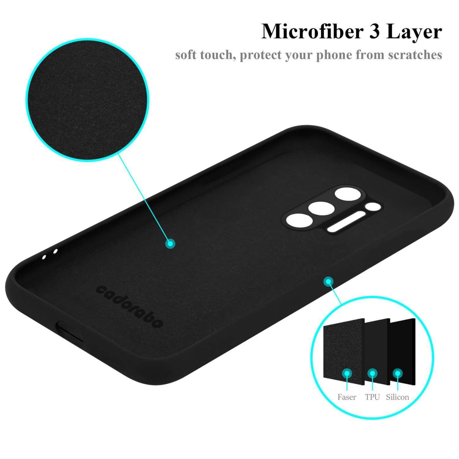 Liquid Backcover, LIQUID 8 PRO, Case Silicone SCHWARZ OnePlus, Hülle im CADORABO Style,