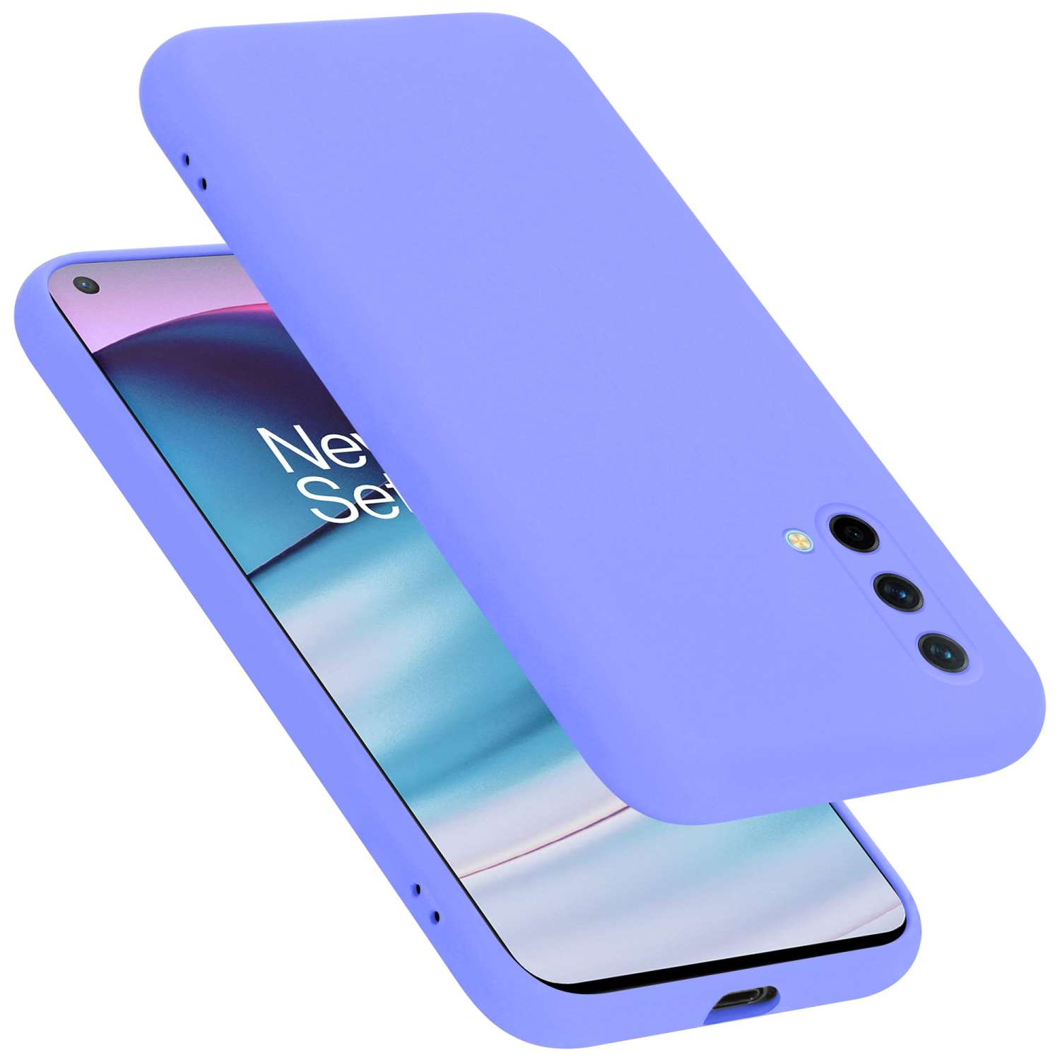 CADORABO Hülle im Liquid Silicone 5G, Style, Nord HELL Case Backcover, OnePlus, LILA CE LIQUID