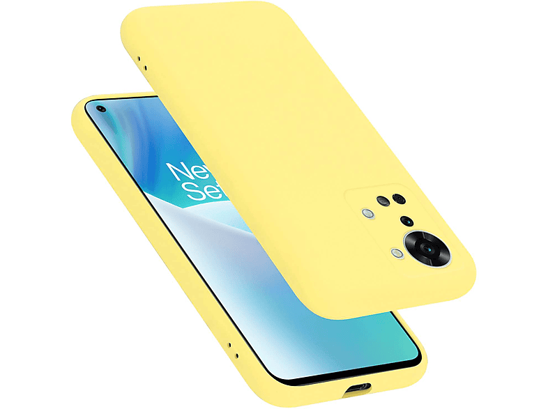 CADORABO Hülle im Liquid Silicone Case Style, Backcover, OnePlus, Nord 2T, LIQUID GELB
