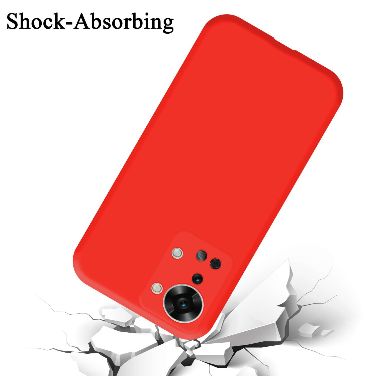 Silicone im CADORABO Liquid OnePlus, 2T, Hülle ROT Case Nord Style, LIQUID Backcover,