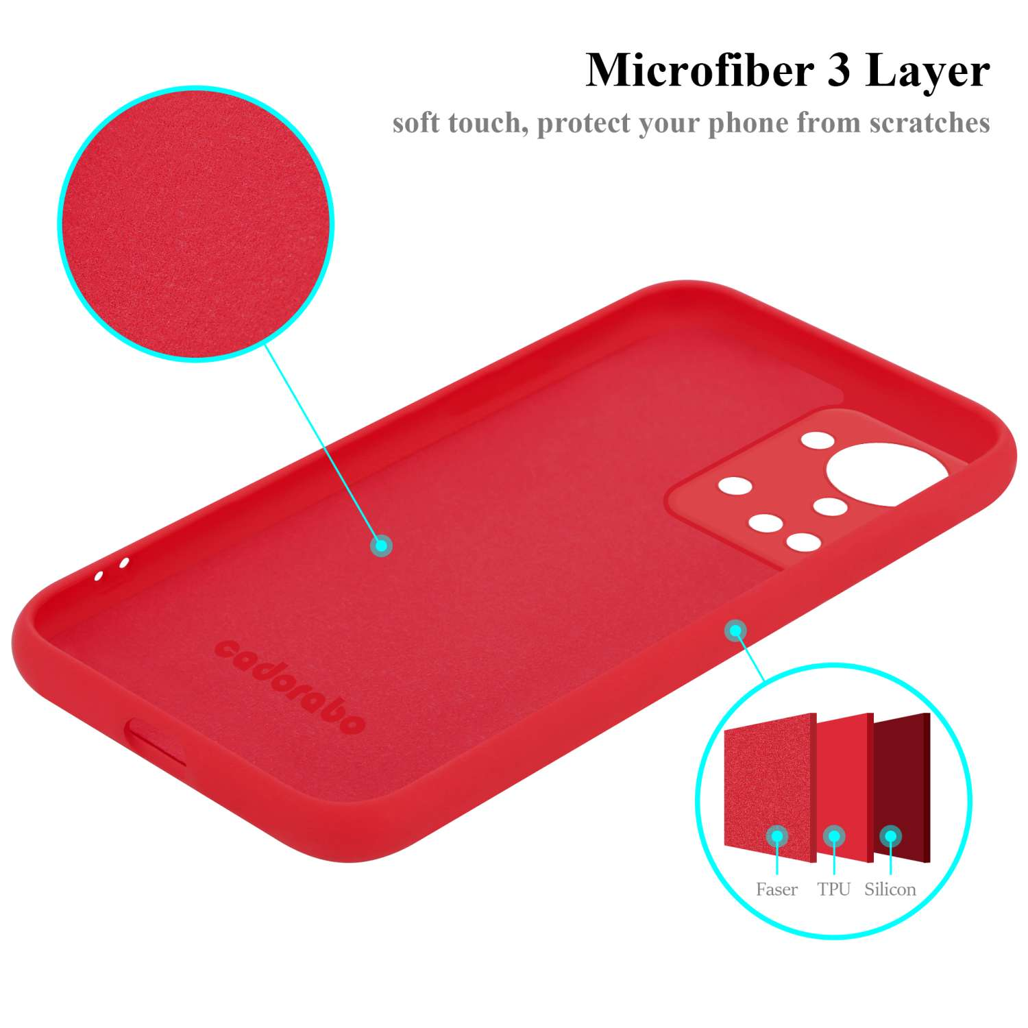 CADORABO Hülle im Liquid Silicone Backcover, Style, ROT Case Nord 2T, LIQUID OnePlus