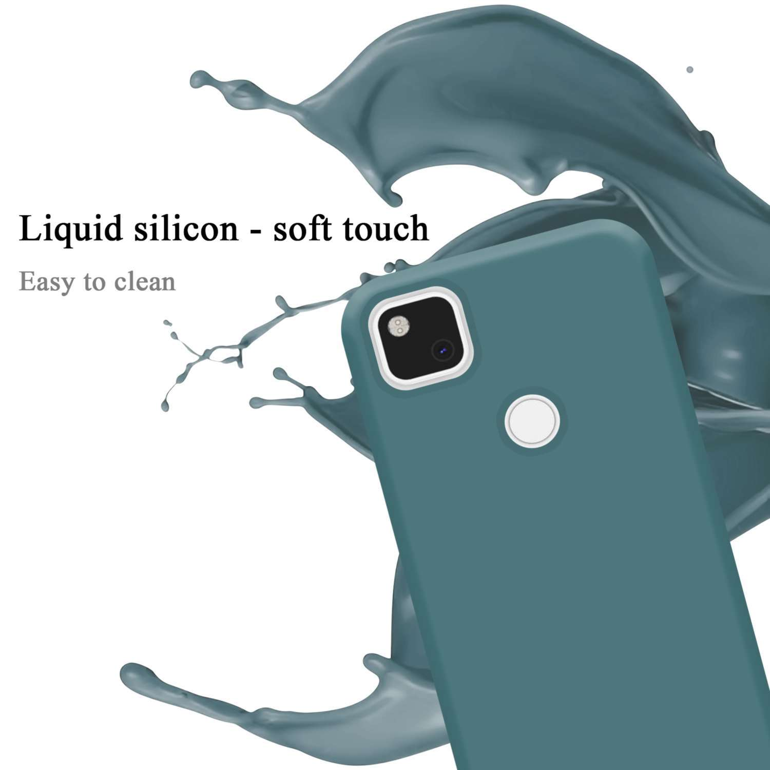 CADORABO Case Backcover, GRÜN Hülle im PIXEL LIQUID Liquid Silicone 5G, Style, 4A Google,