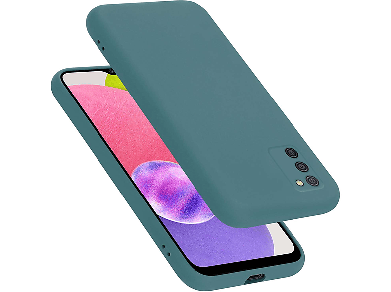 CADORABO Hülle im Liquid Silicone GRÜN Samsung, Backcover, A03s, LIQUID Galaxy Case Style