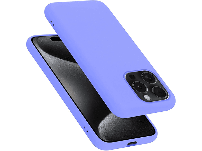 CADORABO Hülle im Liquid Silicone Case Style, Backcover, Apple, iPhone 15 PRO MAX, LIQUID HELL LILA