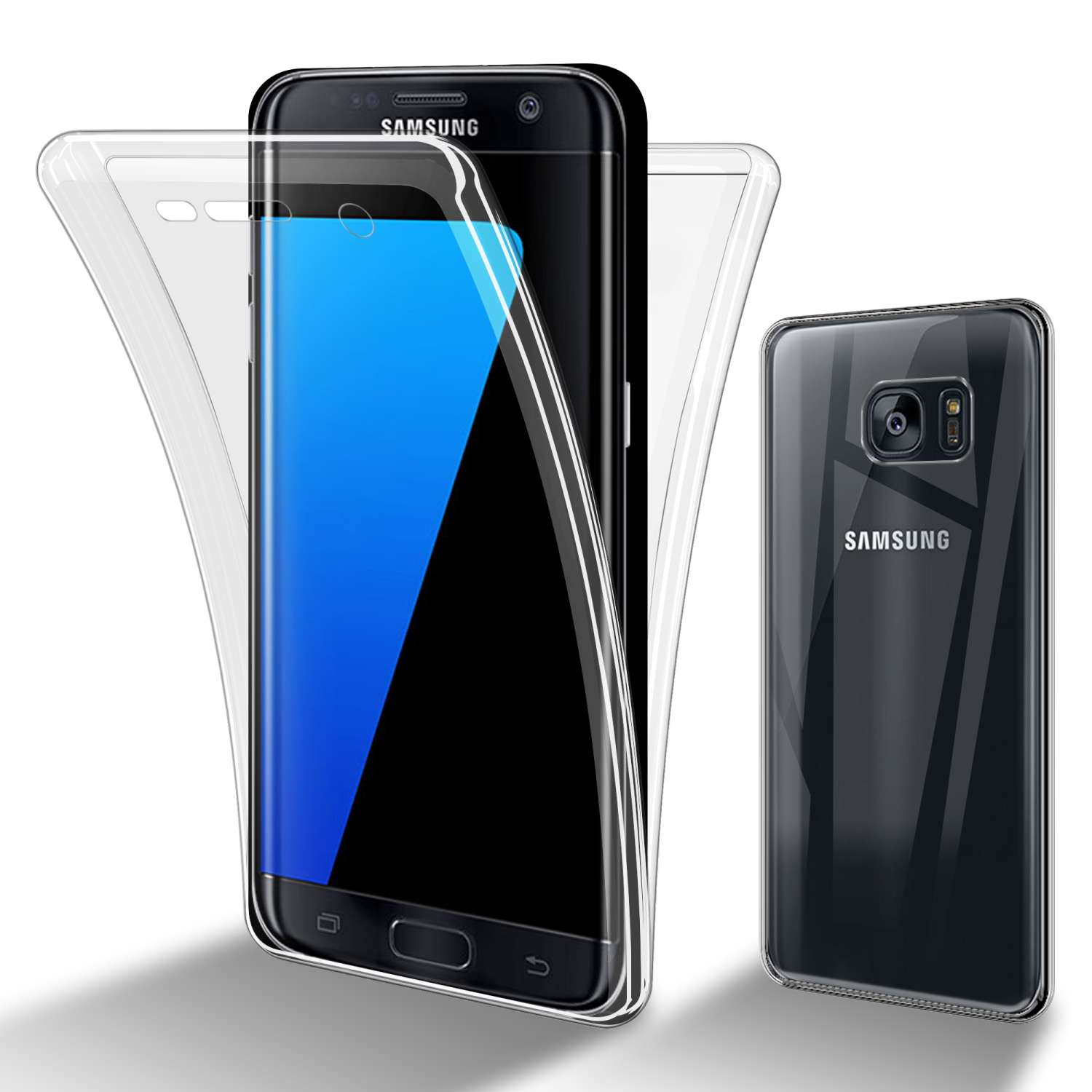 CADORABO TPU Galaxy S7 Grad Samsung, Case Backcover, EDGE, Hülle, TRANSPARENT 360