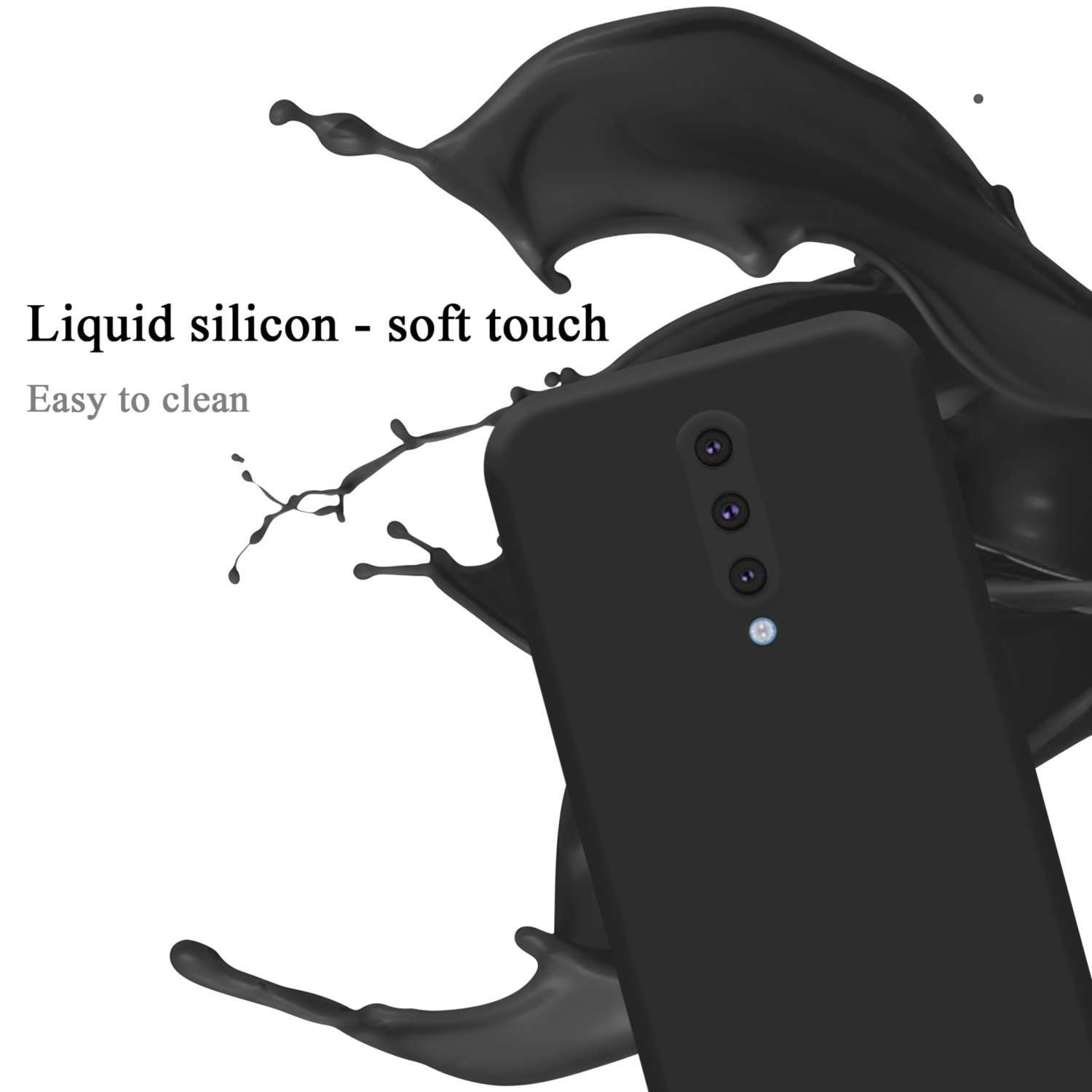 Silicone 8, Backcover, Case LIQUID Style, Liquid OnePlus, CADORABO SCHWARZ Hülle im