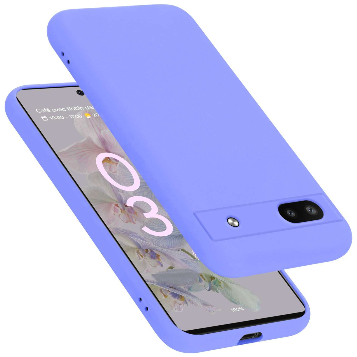 CADORABO Hülle im Liquid Case LIQUID HELL Google, Silicone PIXEL LILA Style, 6A, Backcover