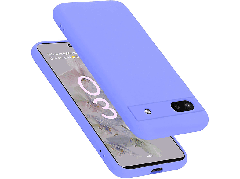 CADORABO Hülle Liquid 6A, im Case LIQUID HELL Backcover, Style, Silicone Google, LILA PIXEL