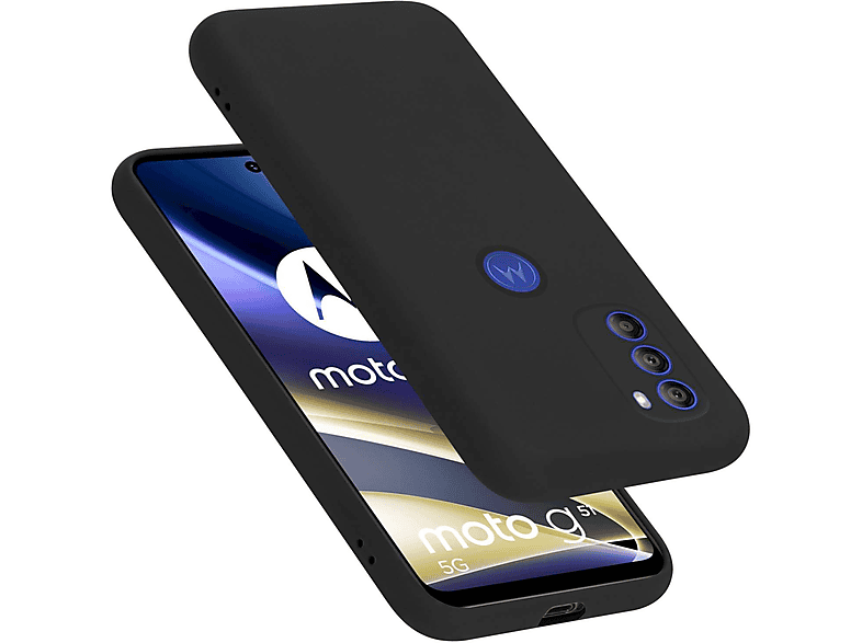CADORABO Motorola, Hülle Silicone LIQUID 5G, Style, Backcover, Liquid im MOTO G51 Case SCHWARZ