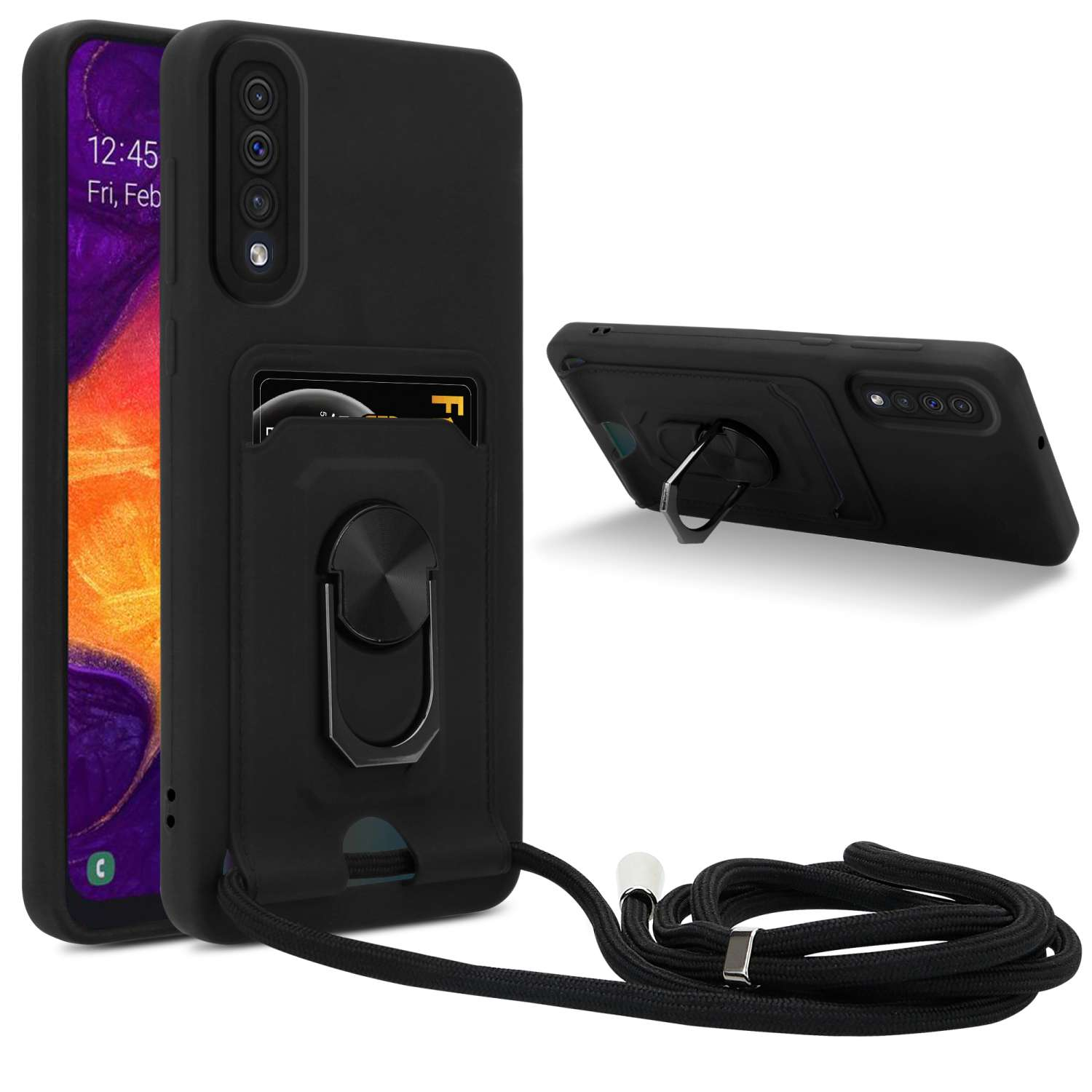 Backcover, / Galaxy A50 CADORABO Band, / SCHWARZ Samsung, mit A50s 4G Handy verstellbaren Kordel A30s, Kette