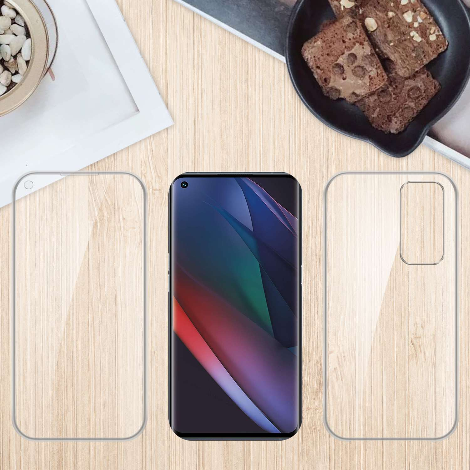 360 Hülle, Oppo, Backcover, Grad FIND Case CADORABO NEO, TPU X3 TRANSPARENT