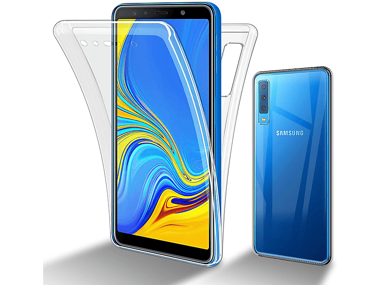 Galaxy TPU A7 Samsung, 2018, TRANSPARENT 360 Hülle, Grad Backcover, Case CADORABO