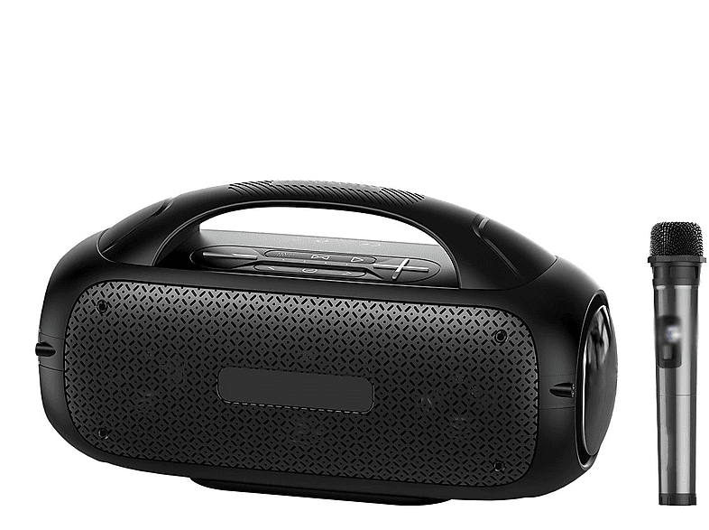 BYTELIKE Bluetooth-Lautsprecher mit Mikrofon, Außenbereich Tragbarer, Sprachausgabe, Wasserdicht Bluetooth-Lautsprecher, Schwarz, Wasserfest