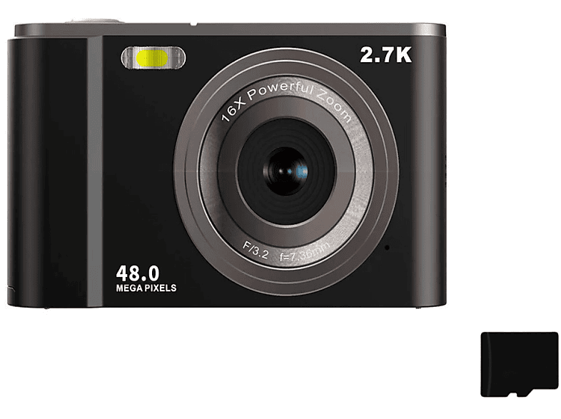 INF DC30232G-11D 2,7K 48MP Digitale camera Zwart | MediaMarkt