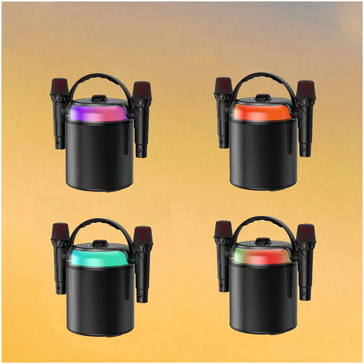 Akkus Schwarz mit Langlebigkeit Bluetooth-Lautsprecher, Farbbeleuchtung, des Bluetooth-Audio ENBAOXIN Mikrofon,
