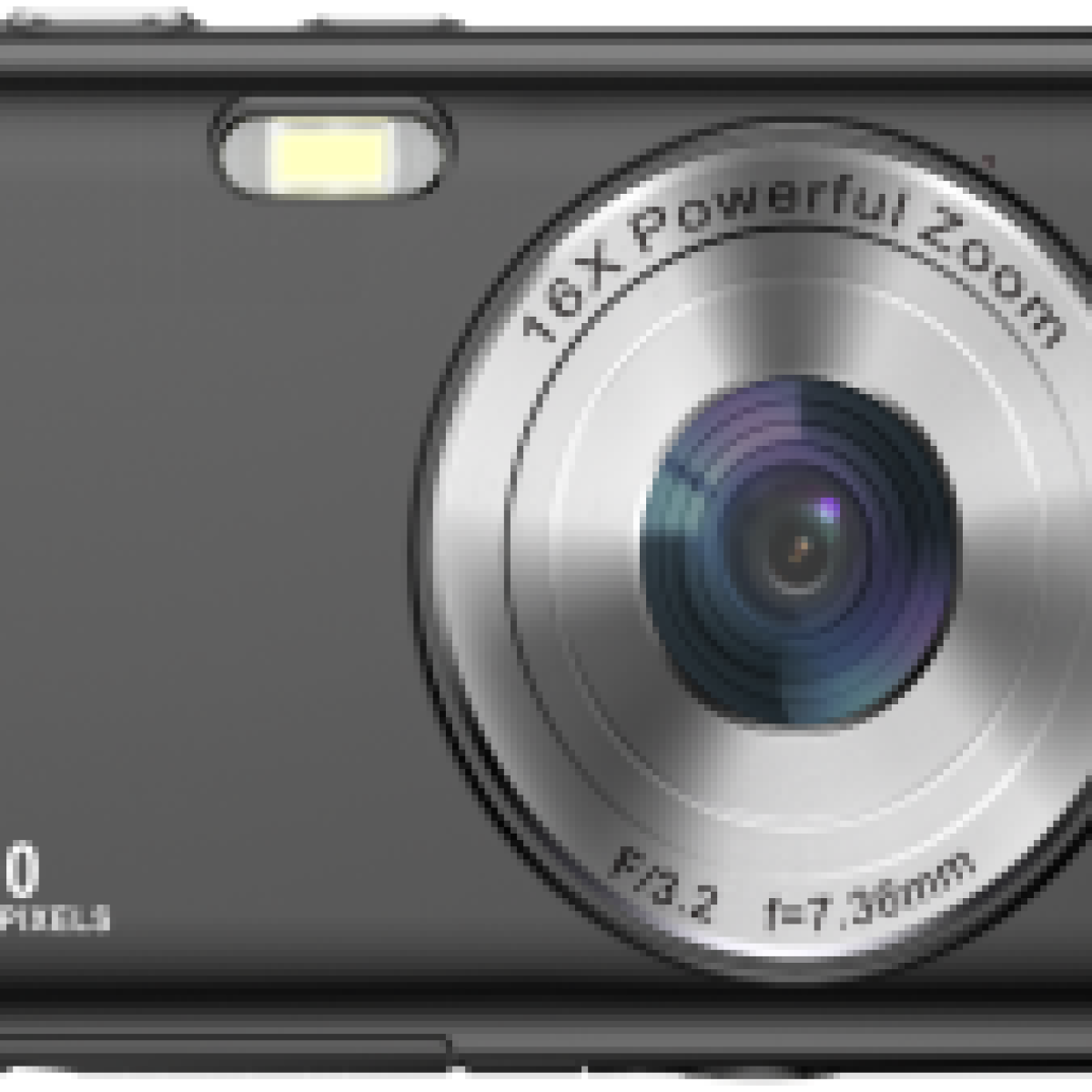 INF Digitalkamera 1080P 44MP Schwarz 16-fach 2,4-Zoll-Display, Zoom Digitalkamera 32-GB-Karte