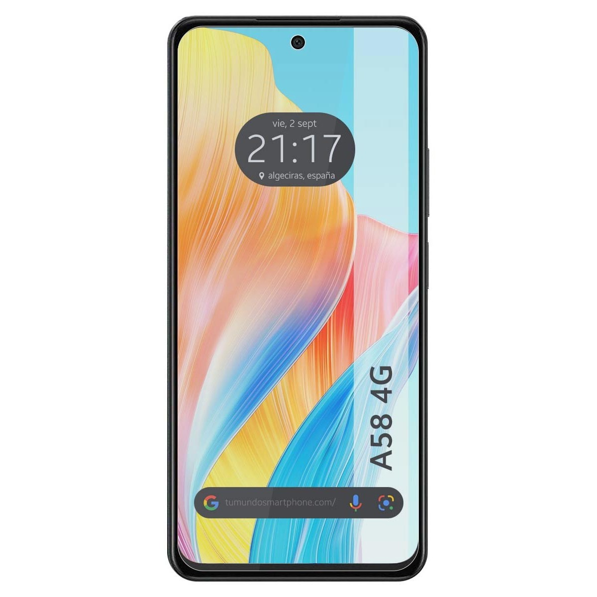 Uno smartphone mostra l'ora, la data e la posizione sullo schermo.