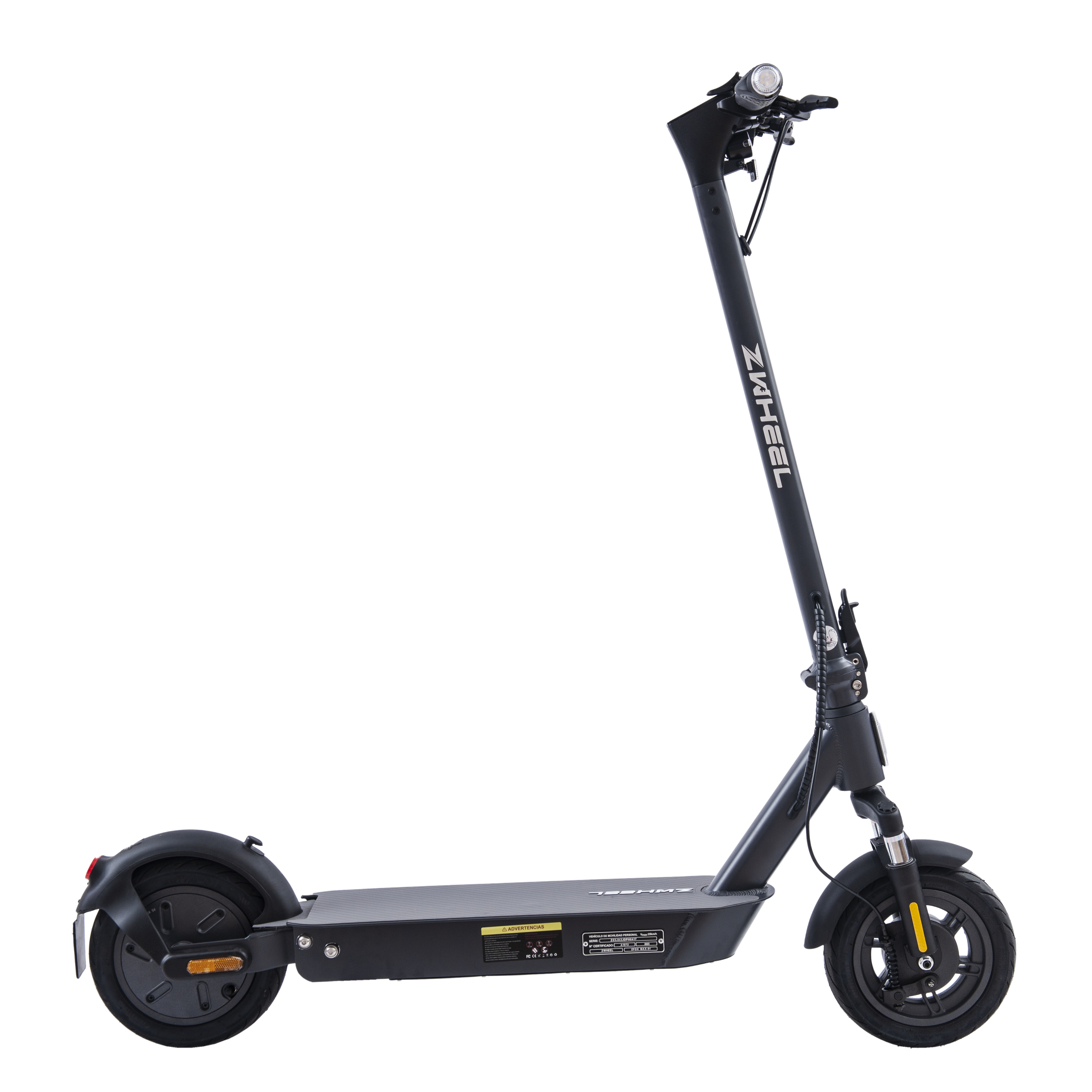 Scooter nero con un manubrio lungo.