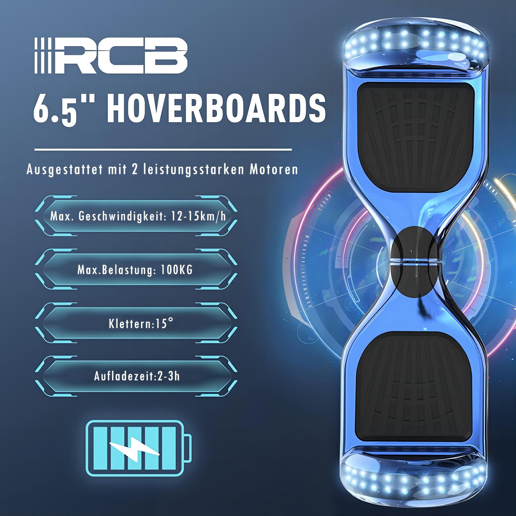RCB Hoverboard für Kinder (6,5 Balance Blau) Zoll, Board