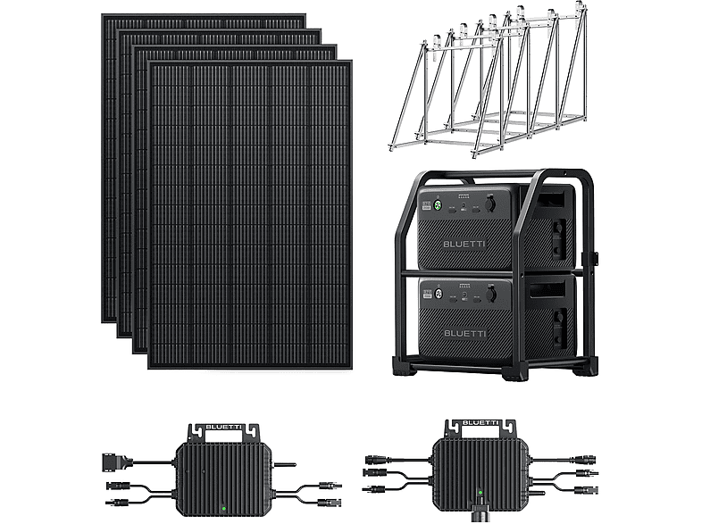 Flexible BLUETTI Powerstation Solarmodule+D100S A80+B210+4×255W