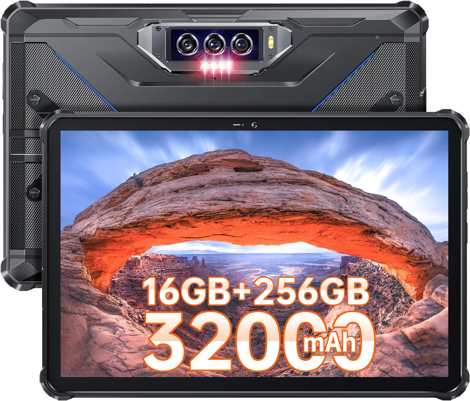 256 16GB GB, 13, 4G Tablet, 32000mAh RT7 OUKITEL 10,51 Zoll, Blau Android