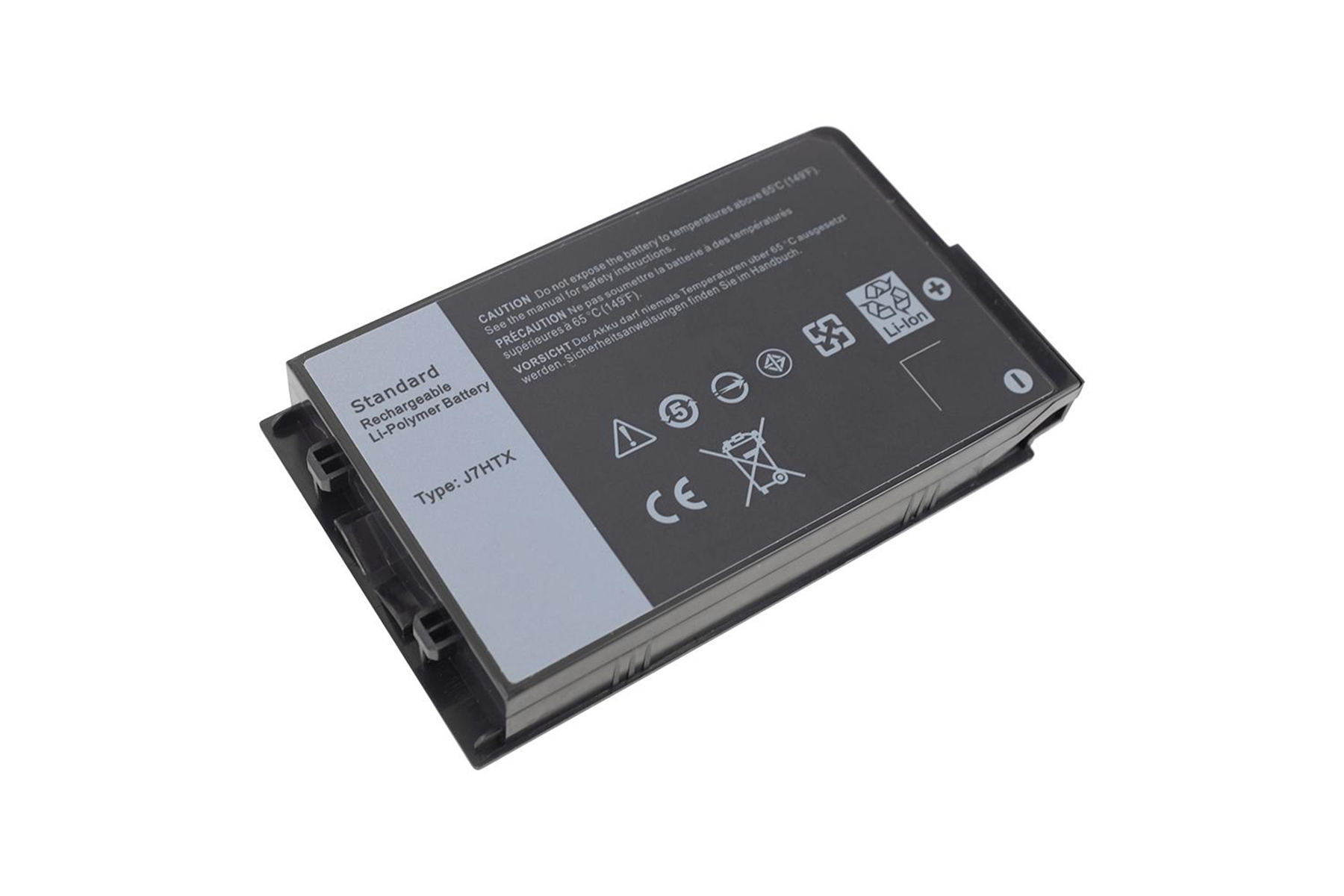 Schwarzer Akku mit der Bezeichnung 'Standard Rechargeable Li-Polymer Battery'.