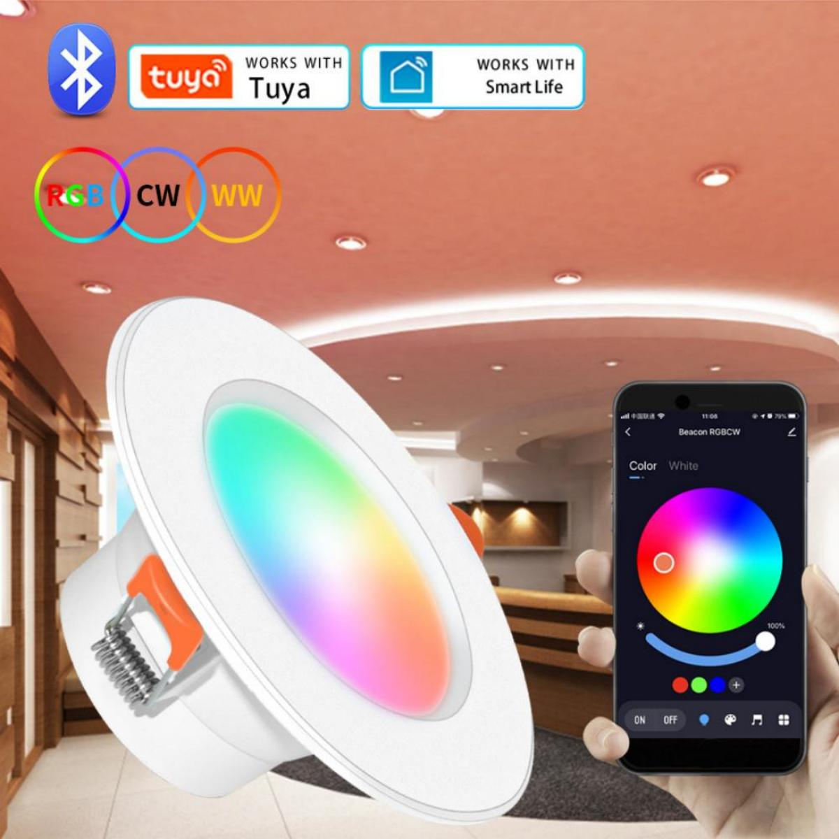 PROSCENIC Bluetooth Dimmer Smarte Weiß, RGB Deckenleuchte 10W Warm