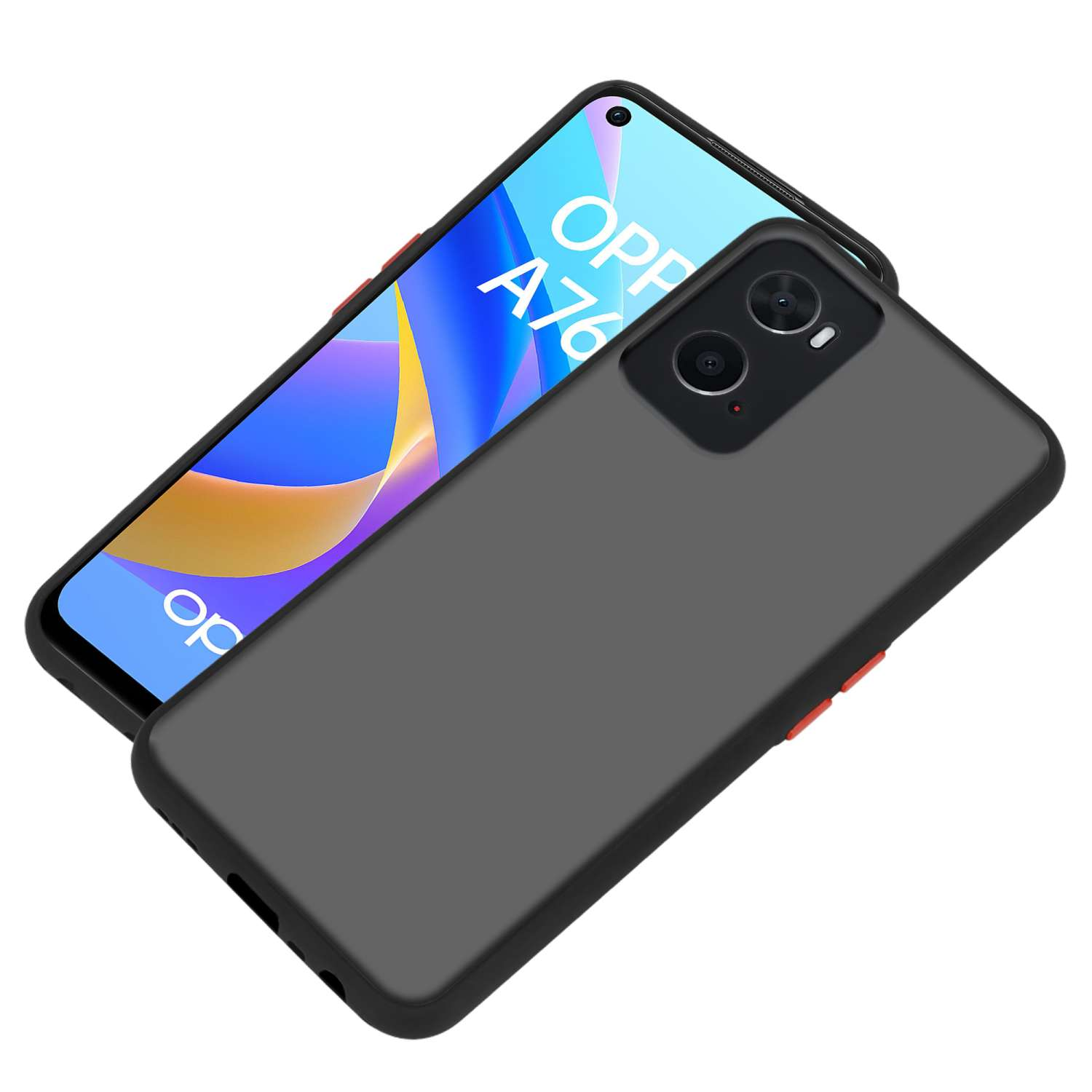 Due telefoni, uno nero, uno con display. Il nero è in una custodia. L'altro mostra un'interfaccia.