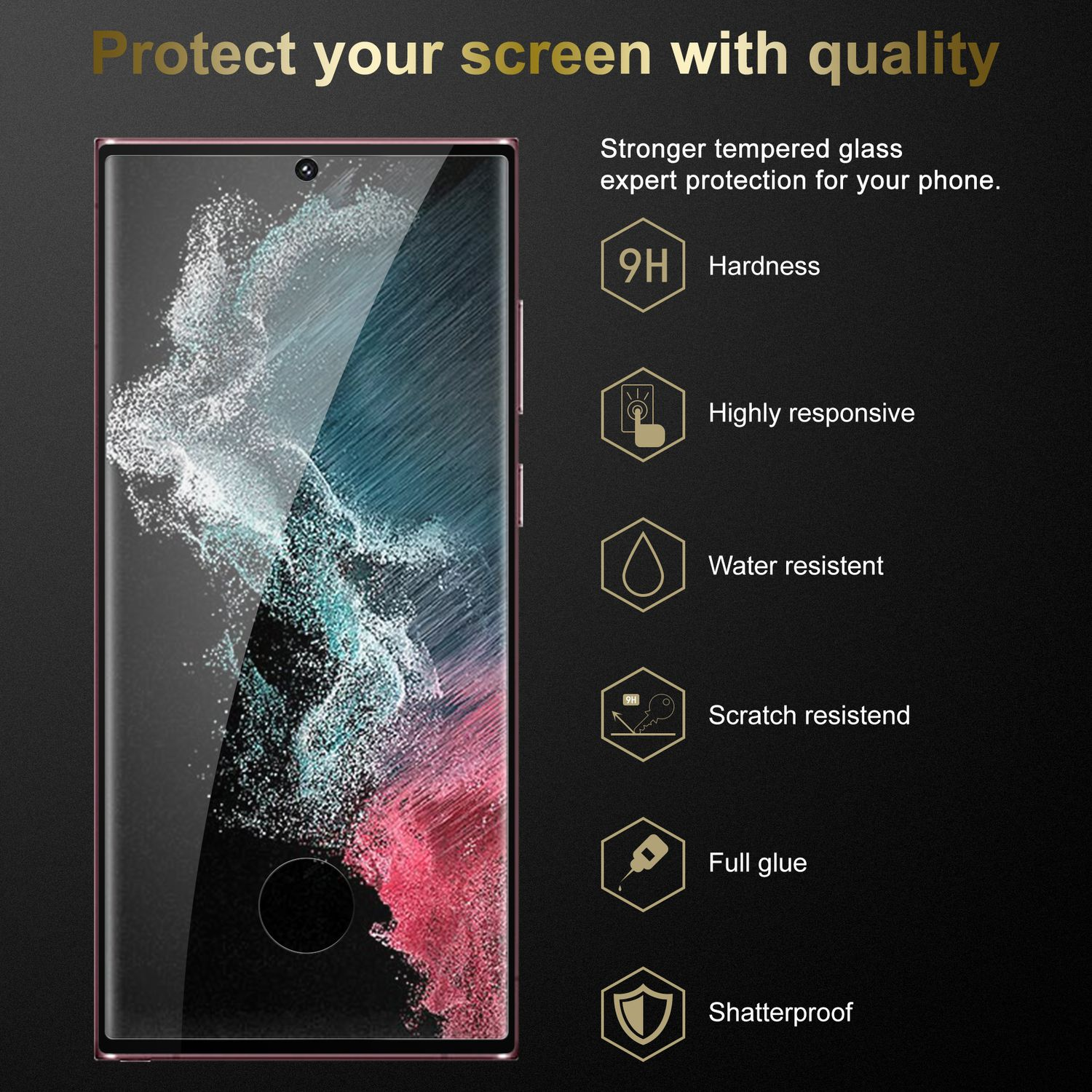 CADORABO 3x ULTRA) Samsung Galaxy Schutzglas Vollbild Schutzfolie(für S22 Tempered