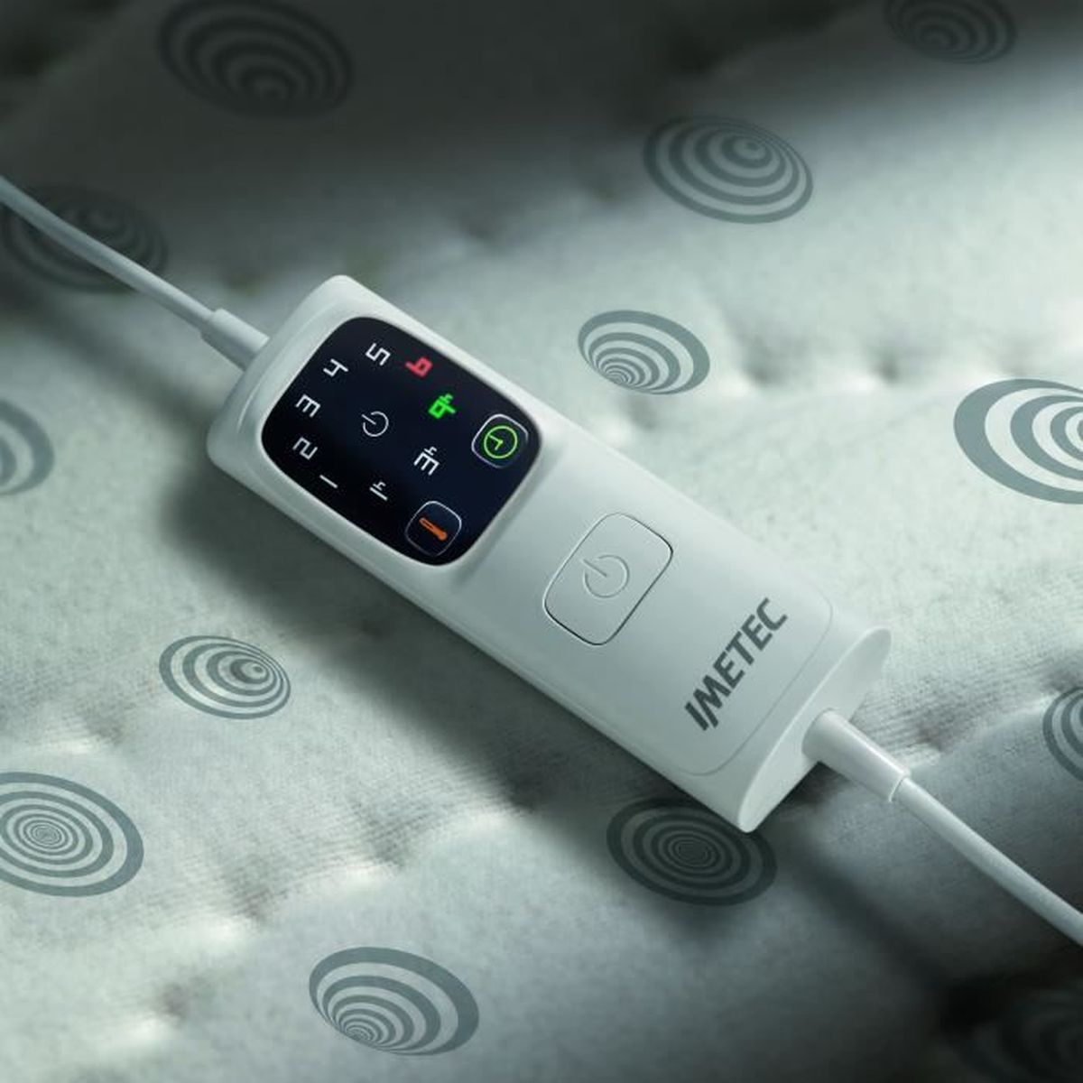 Sterowanie elektrycznym kocem grzewczym, z przyciskiem i ekranem.