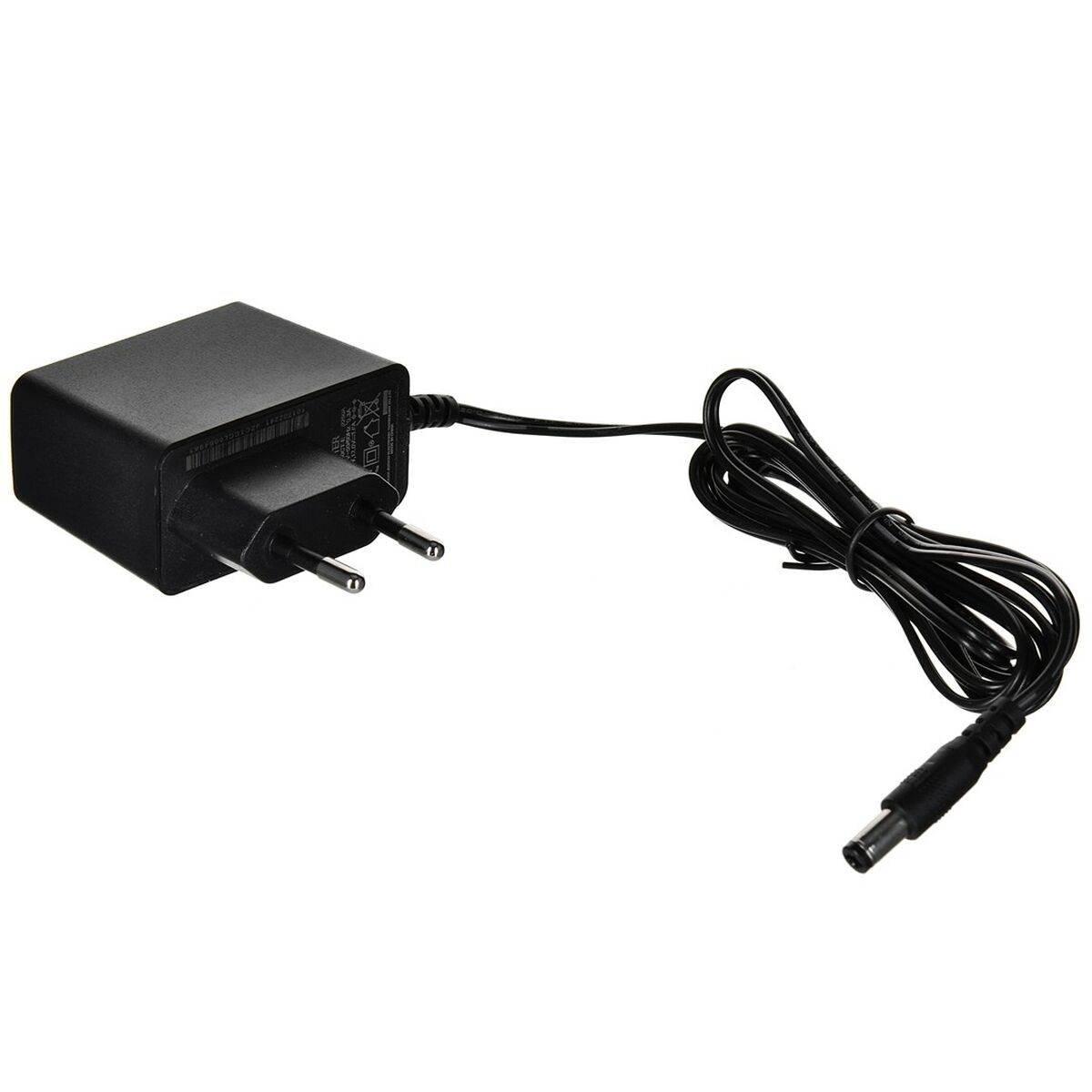 Czarna ładowarka do telefonu z wtyczką na jednym końcu i kablem z wtyczką na drugim.