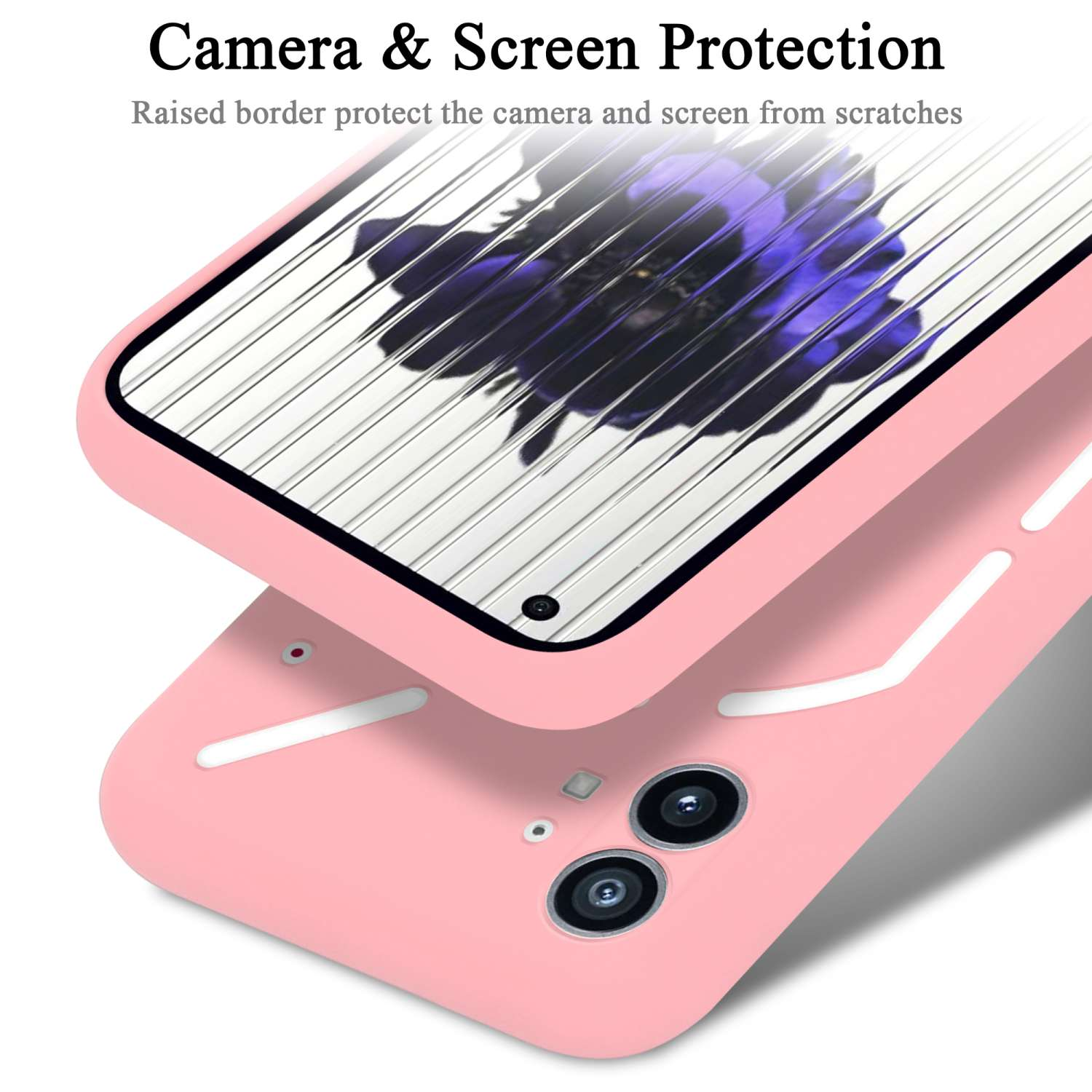 CADORABO Hülle Case Backcover, (1), Style, Phone Liquid LIQUID im Silicone PINK Nothing