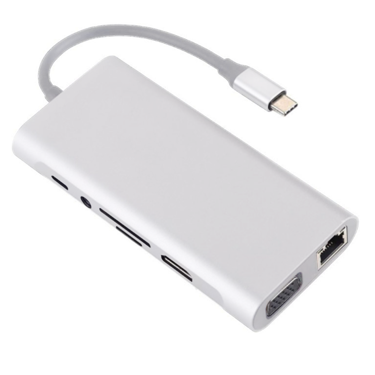 ELKUAIE 11 in 1 USB Hub, mit Silber HDMI-Netzwerkkarte