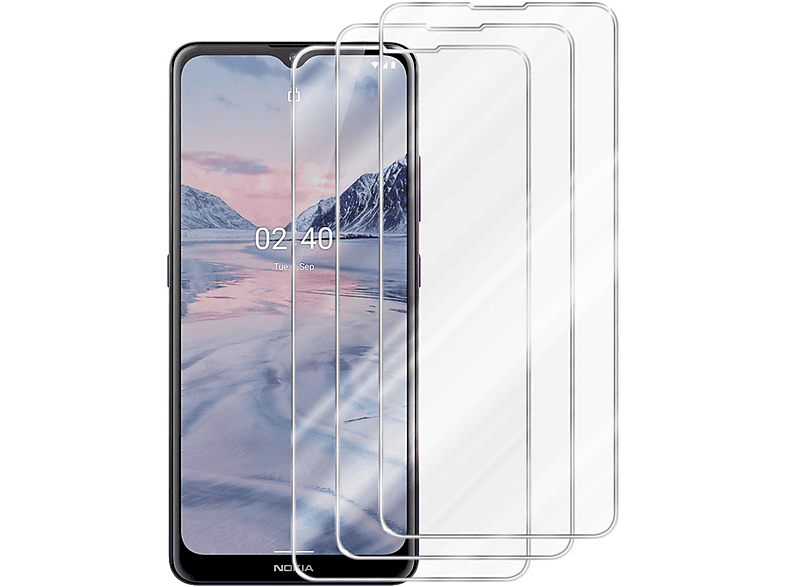 CADORABO 3x Tempered Schutzglas Schutzfolie(für 2,4) Nokia Glas