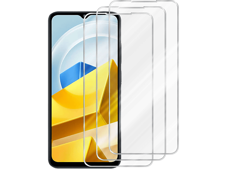 CADORABO 3x Schutzglas POCO M5) Tempered Glas Schutzfolie(für Xiaomi