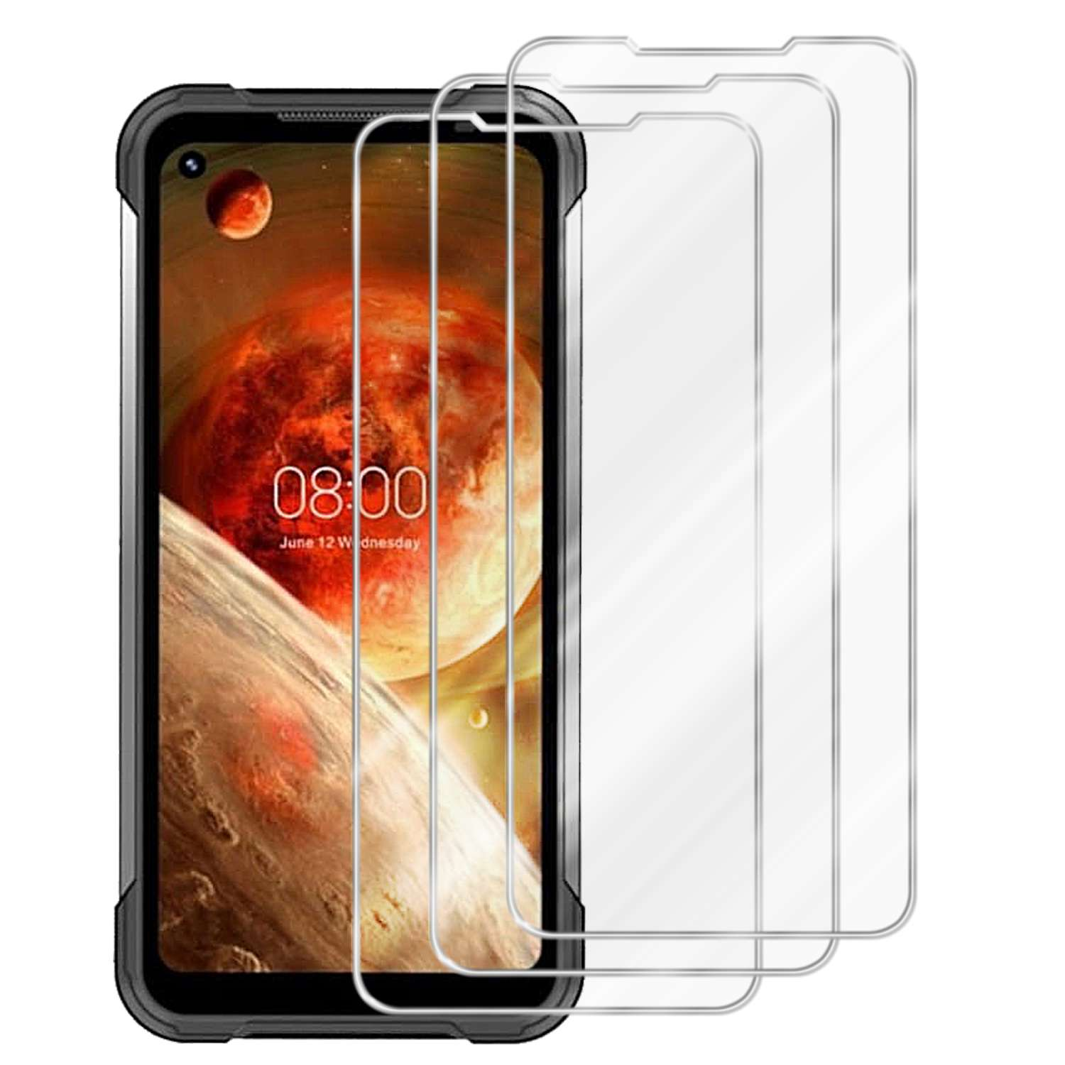 S97 Schutzglas PRO) Schutzfolie(für Glas Tempered 3x Doogee CADORABO