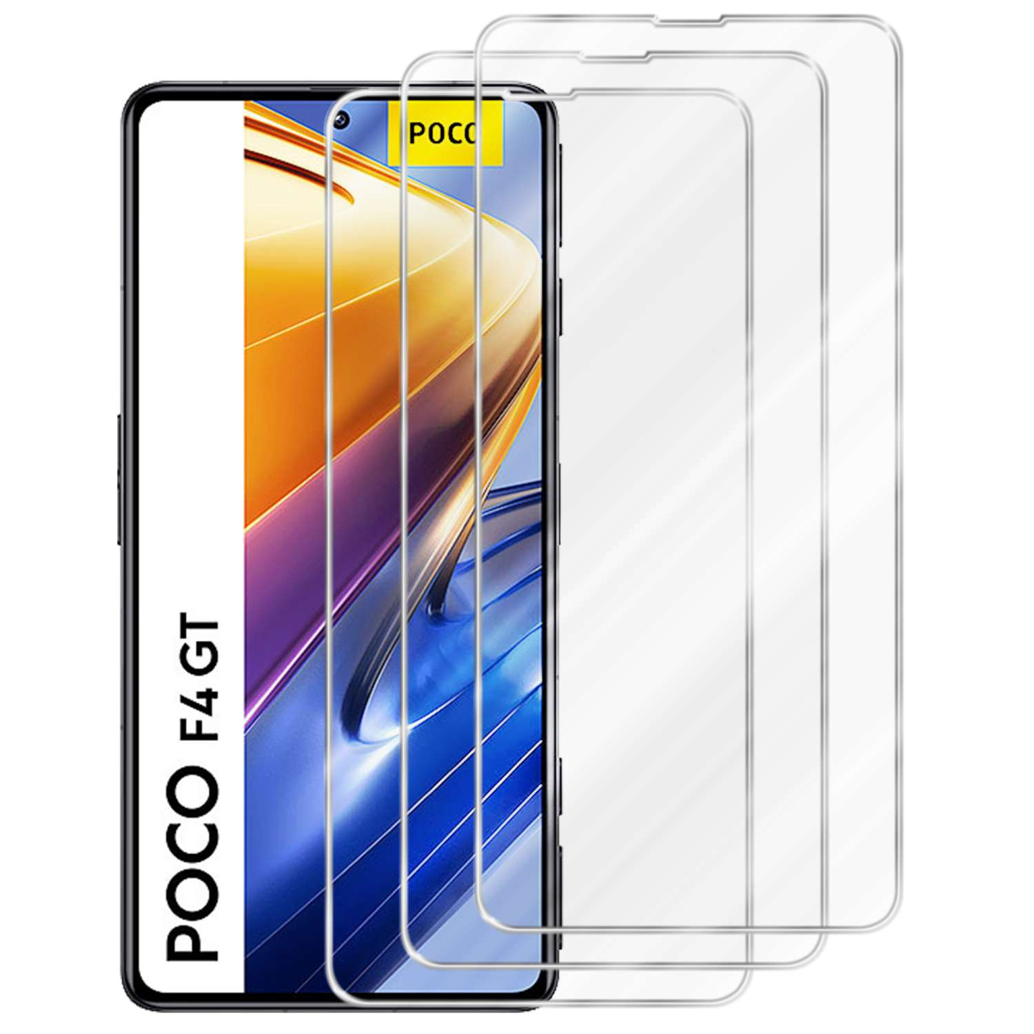 CADORABO Glas POCO Tempered F4 Schutzglas 3x Xiaomi Schutzfolie(für GT)