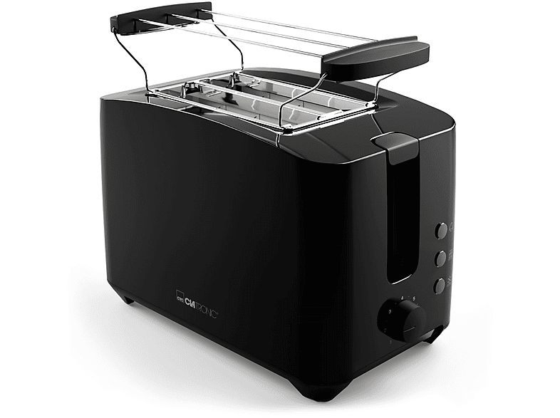 Toaster 2) Schwarz TA 3801 (750 Schlitze: CLATRONIC Watt,