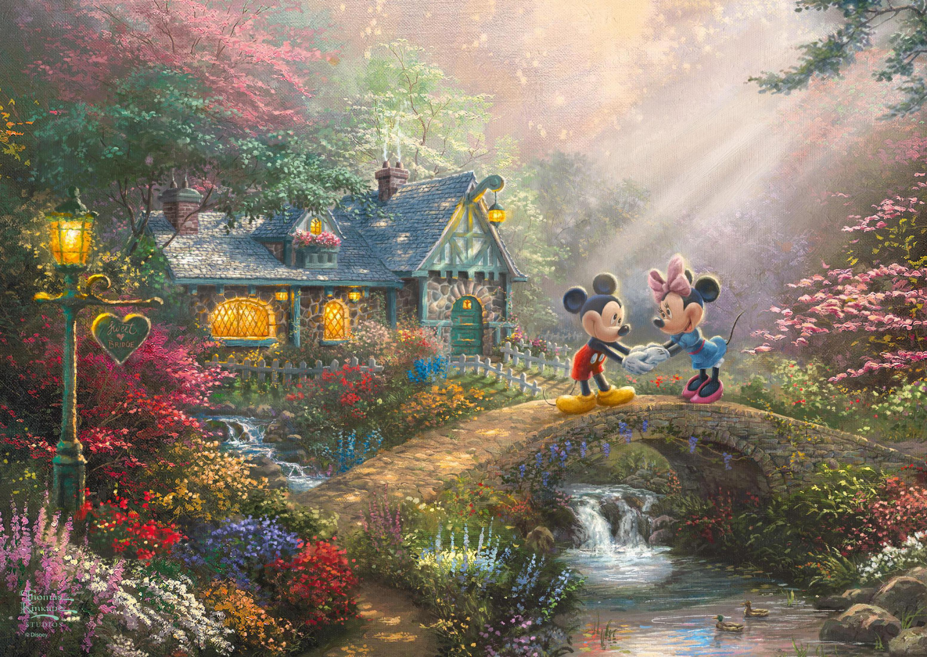 & Mickey 500 in Kinkade Puzzle Thomas Disney, - SCHMIDT Minnie Nostalgiedose Puzzle Teile - SPIELE