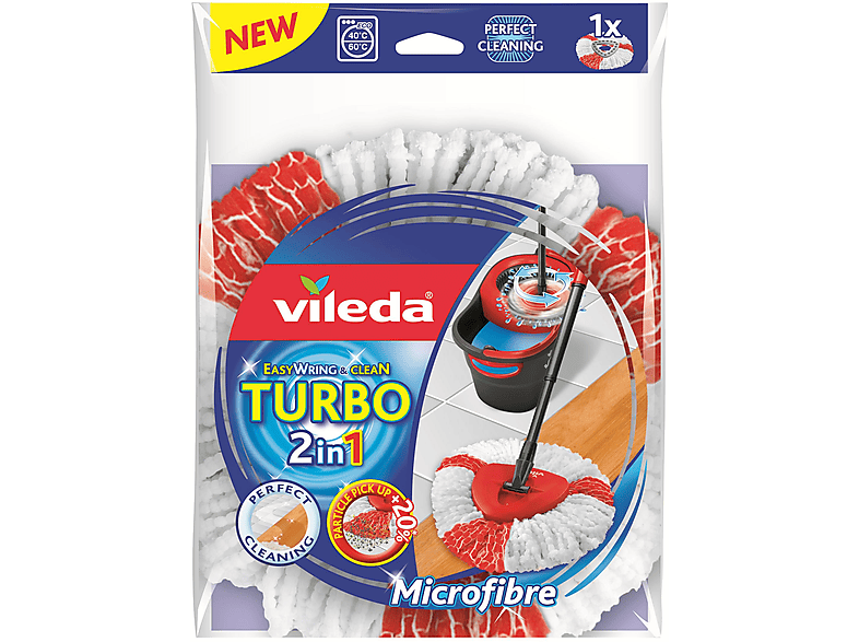 VILEDA 151609 TURBO 2IN1 EASYWRING&CLEAN WISCHMOP ERSATZ, Ersatzkopf